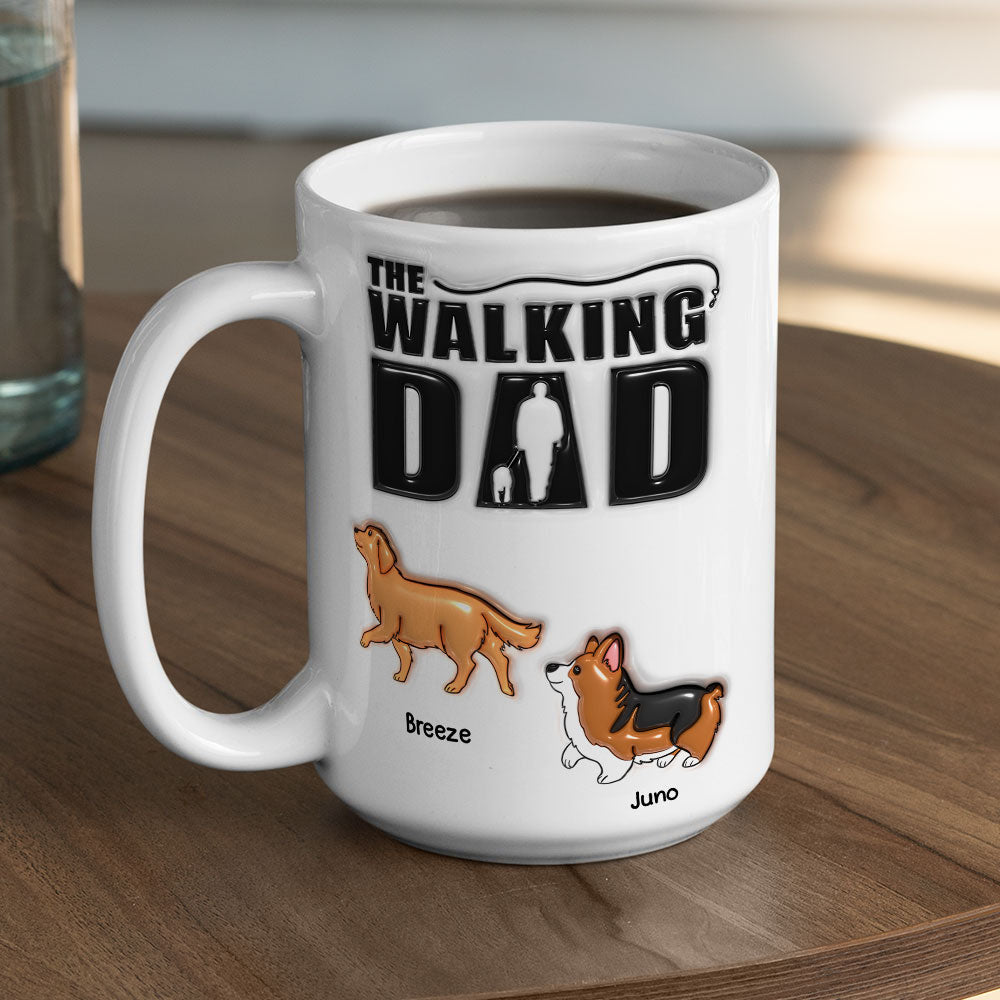 Walking Dad - Unique Personalized Custom 3D Inflated Effect Ceramic Mug in 11oz and 15oz Sizes