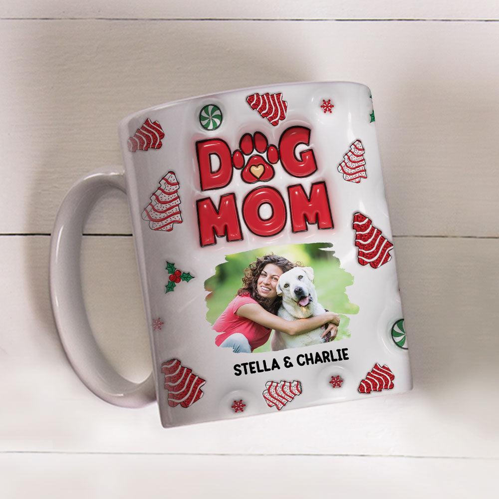 Dog Mom Tree Cake Personalized Custom 3D Inflated Effect Ceramic Mug - 11oz & 15oz