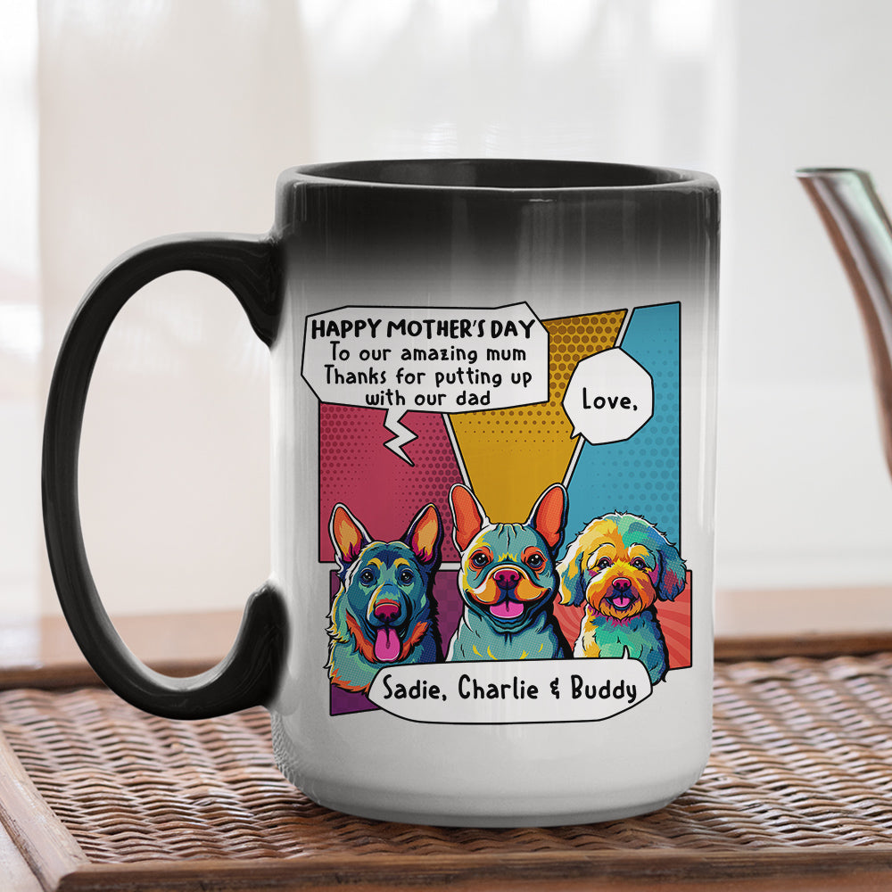 Pop Art Personalized Custom Color Changing Mug - The Perfect Gift for Amazing Dads
