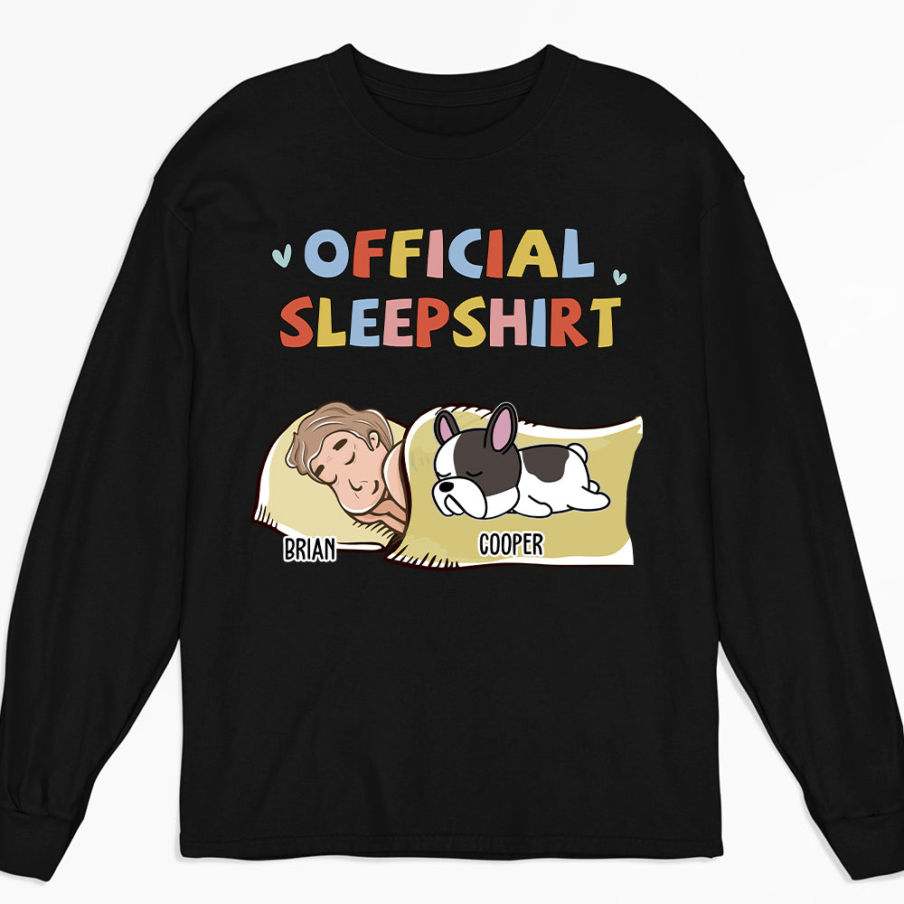 Sleeping Dog Sleepshirt Version 2 - Personalized Custom Long Sleeve T-shirt for Pet Lovers