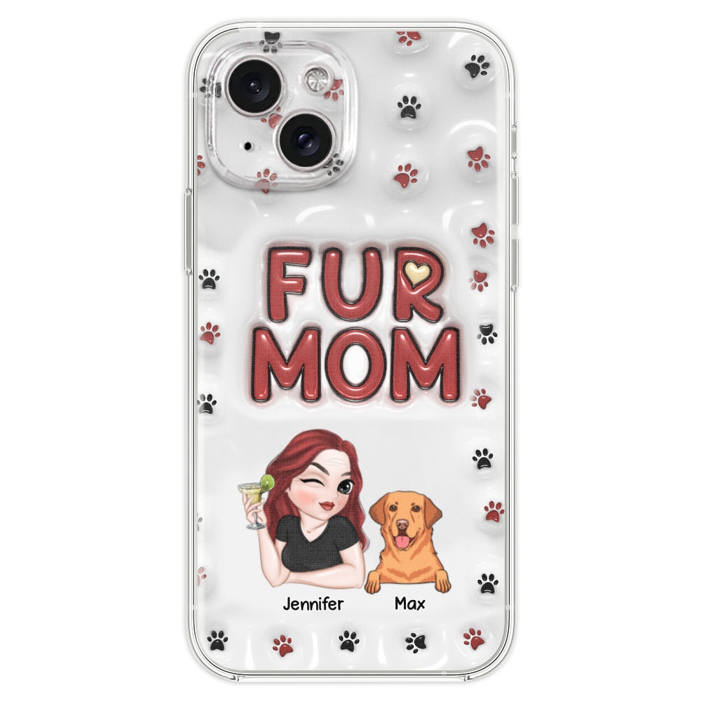Lovely Fur Mom - Personalized Custom 3D Inflated Effect TPU Phone Case for Smartphones