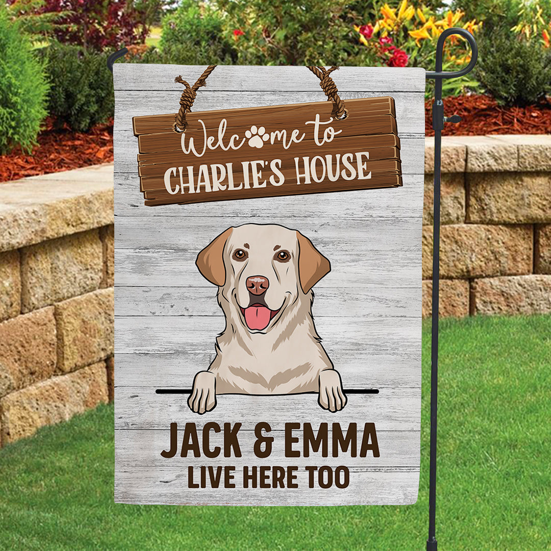 Welcome To Dog House 1 - Personalized Custom USA-Printed Garden Flag in 12' x 18' and 28' x 40' Sizes