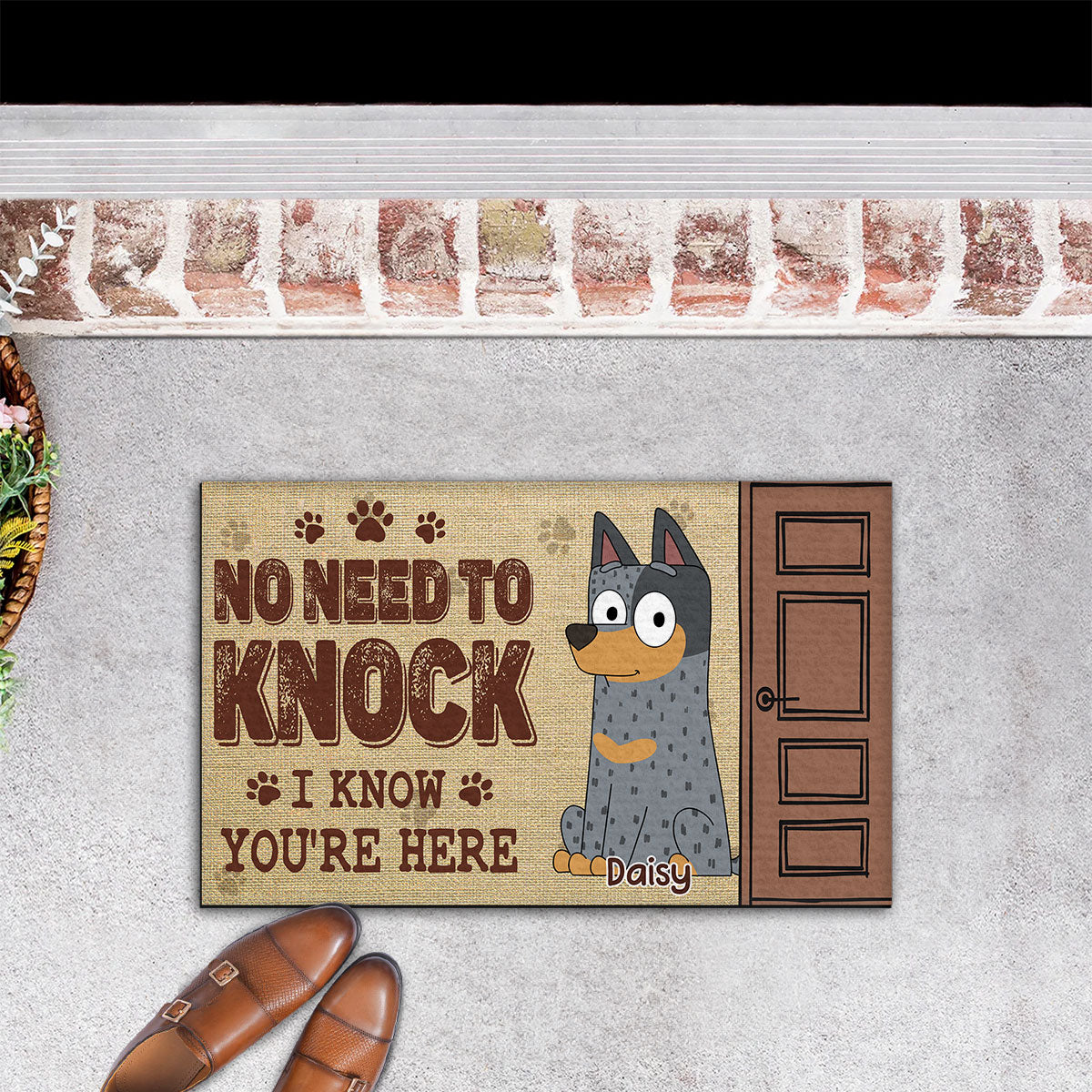 No Need To Knock I Know You Are Here - Personalized Custom Pet Doormat with Vibrant Sublimation Printing