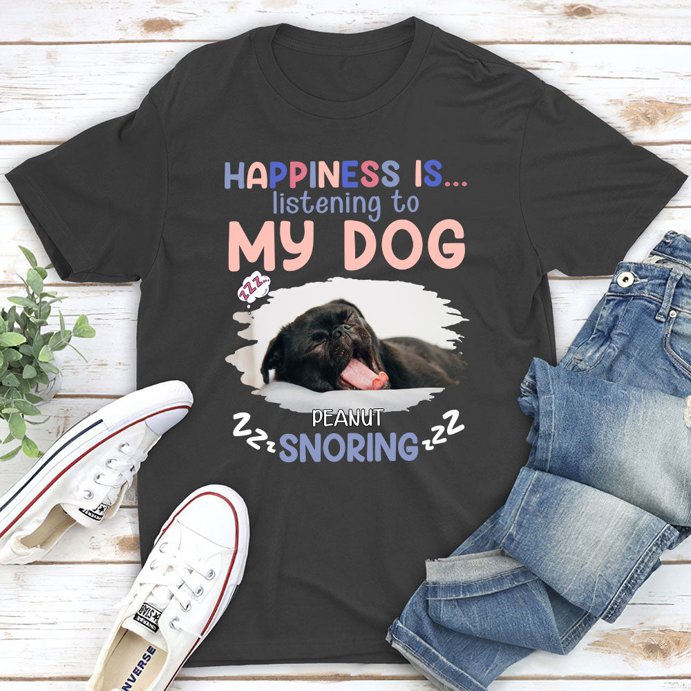 Unique Listening To Dog Snoring Personalized Custom Unisex 5.3 oz T-shirt