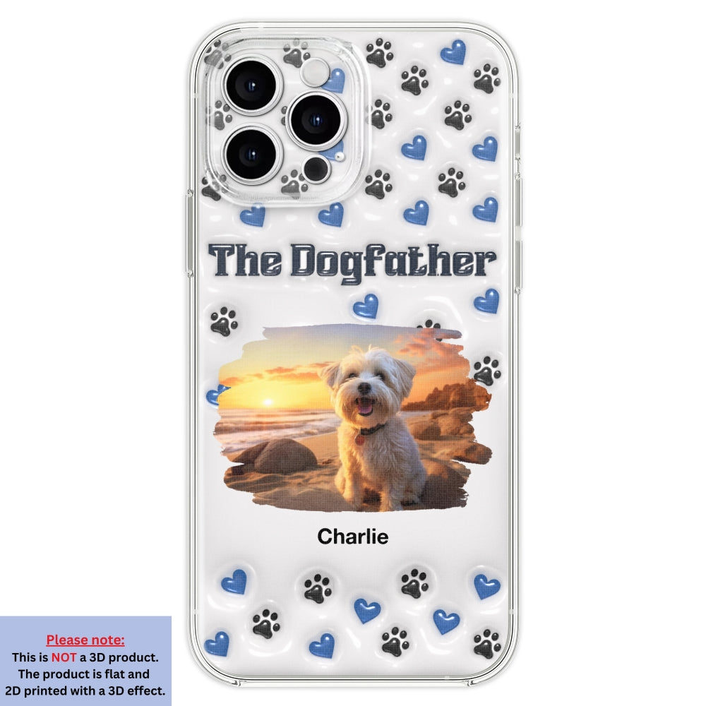Handsome Dog Dad Personalized 3D Inflated Effect Custom Phone Case for Stylish Protection
