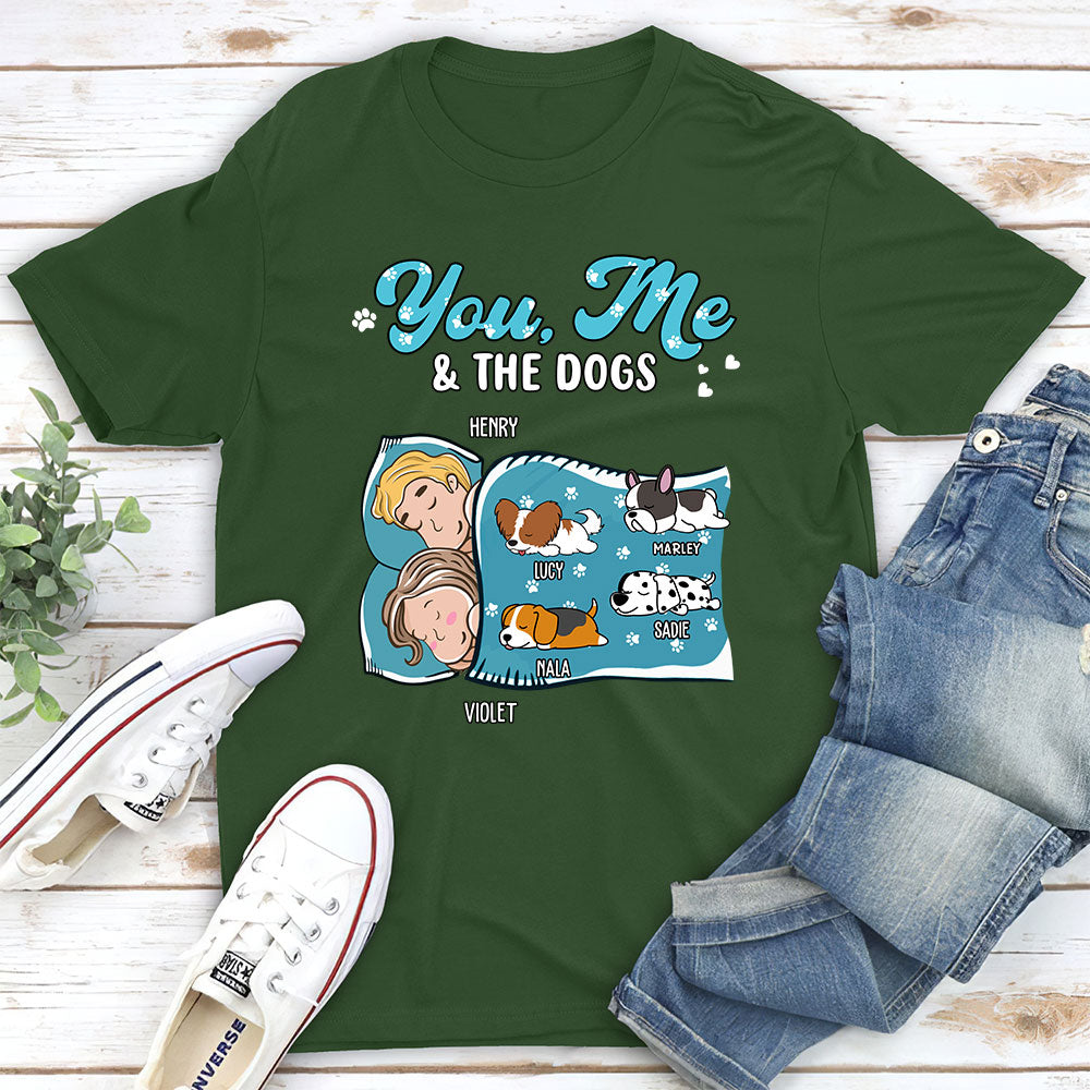 Unique Personalized Custom Unisex Sleepshirt - You, Me, And The Dogs