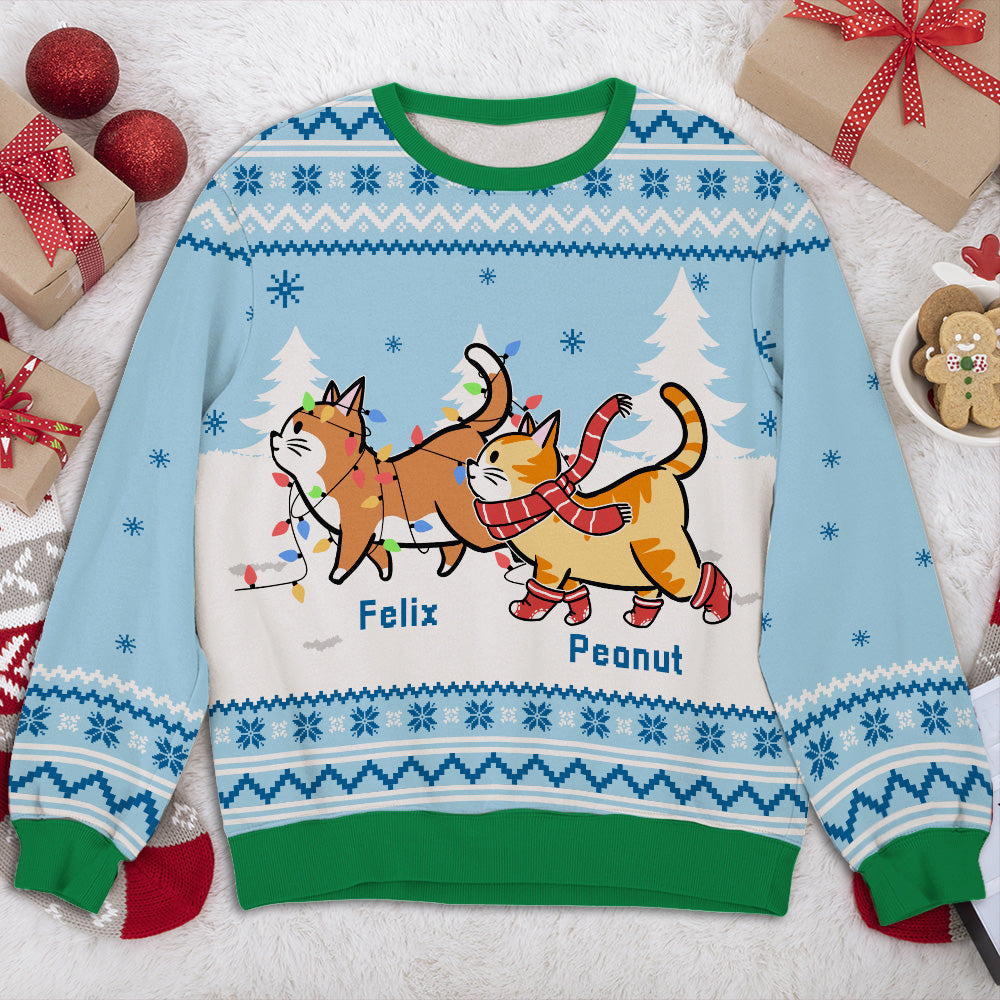 Cat Parents Blue - Exclusive Personalized Custom All-Over-Print Unisex Sweatshirt