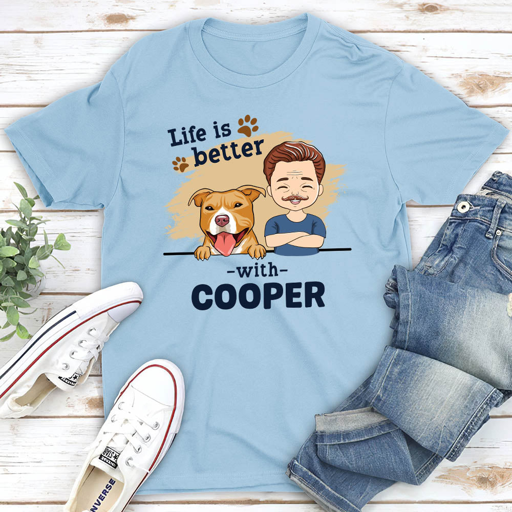 With Dog Chibi - Personalized Custom Unisex 5.3 oz T-shirt for Pet Lovers
