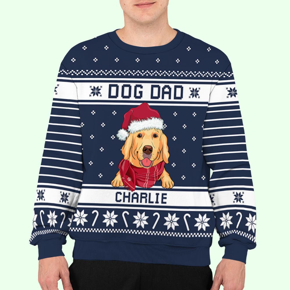 Best Dog Parents - Personalized Custom All-Over-Print Unisex 8.8 oz Polyester Blend Sweatshirt for the Holidays