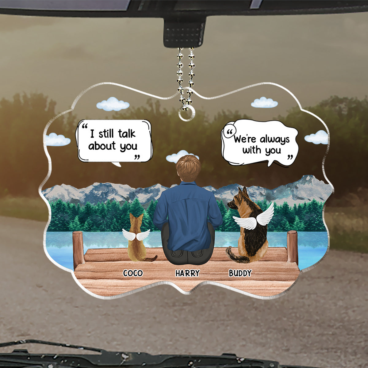 I Miss You - Customizable Personalized Acrylic Car Ornament for Unforgettable Journeys