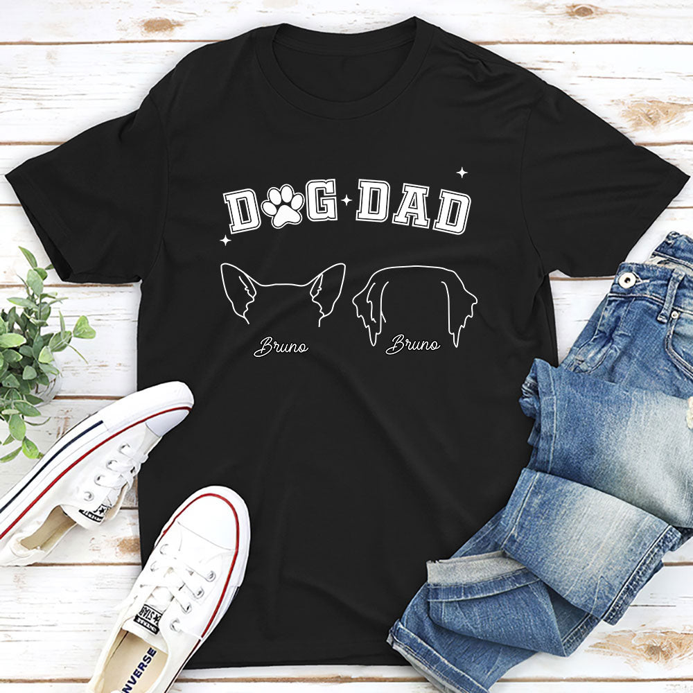 Dog Dad Mom Line - Personalized Custom Unisex 5.3 oz T-shirt for Pet Lovers