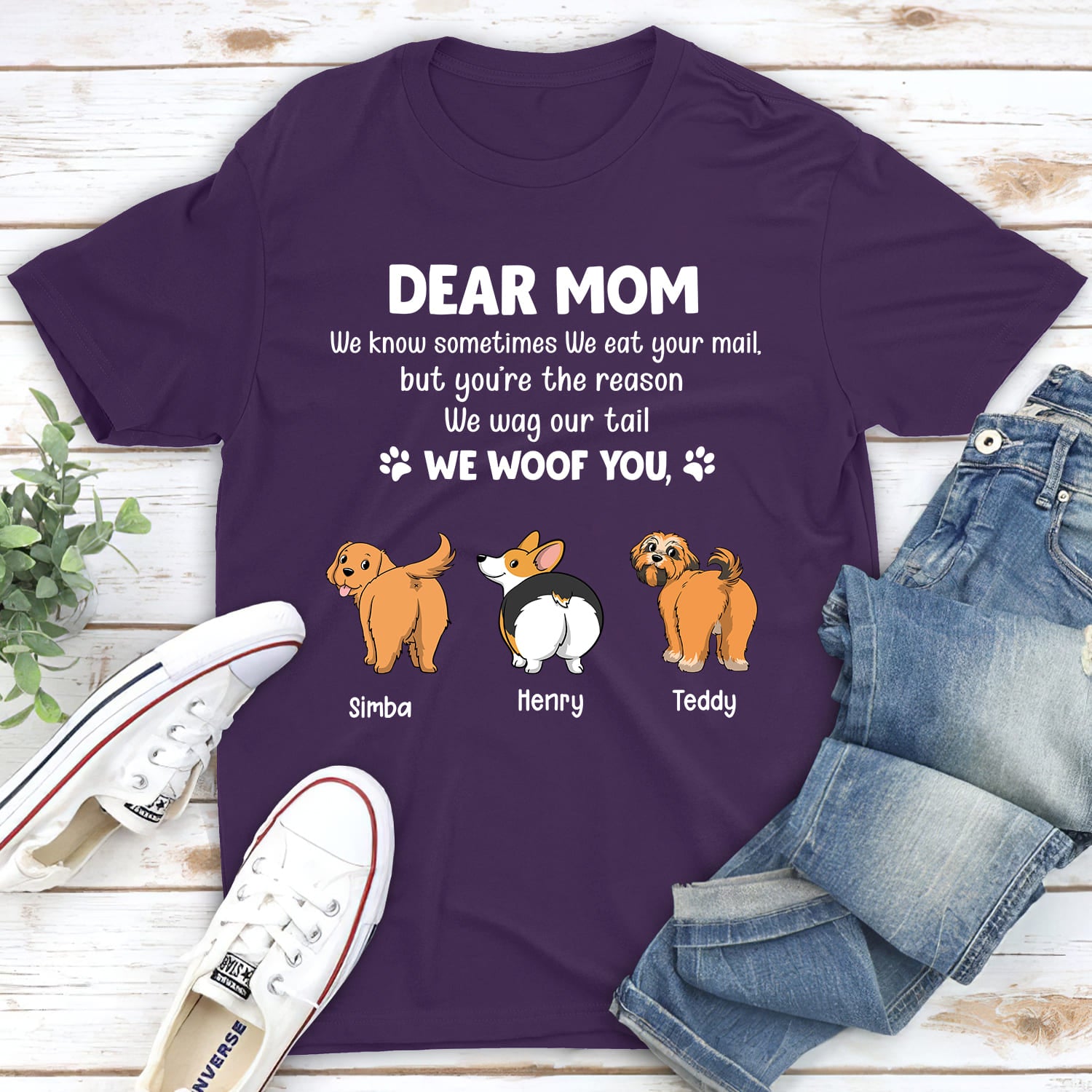 You Are The Reason I Wag My Tail - Personalized Custom Unisex 5.3 oz T-shirt for Pet Lovers
