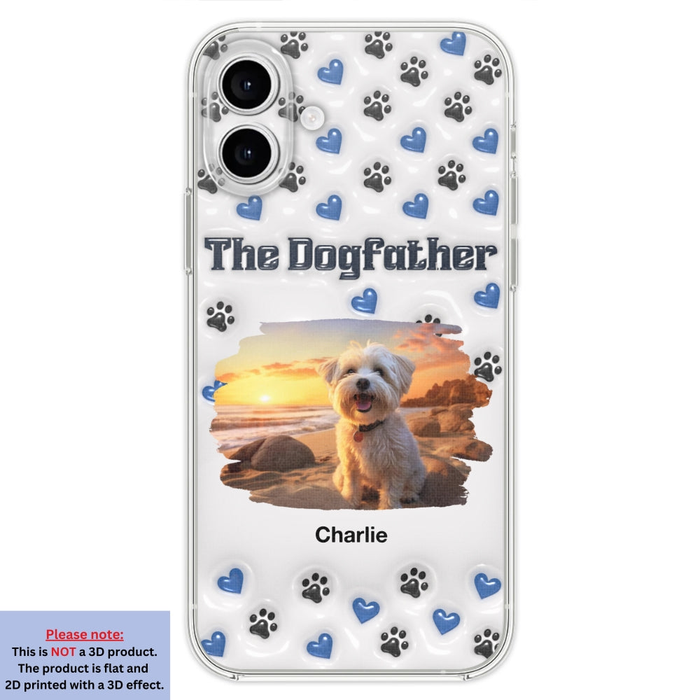 Handsome Dog Dad Personalized 3D Inflated Effect Custom Phone Case for Stylish Protection