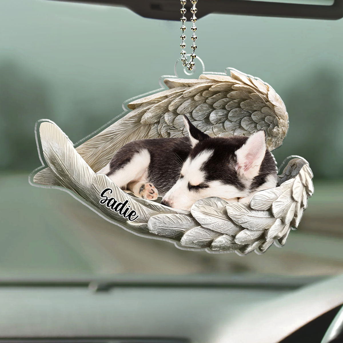 In Angel Wings - Exquisite Personalized Custom Car Ornament for a Unique Interior