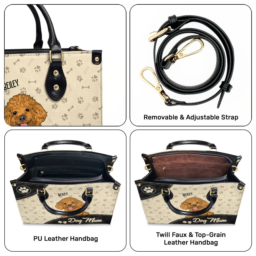Cool Dog Mom - Customizable Personalized Premium Imitation Leather Handbag