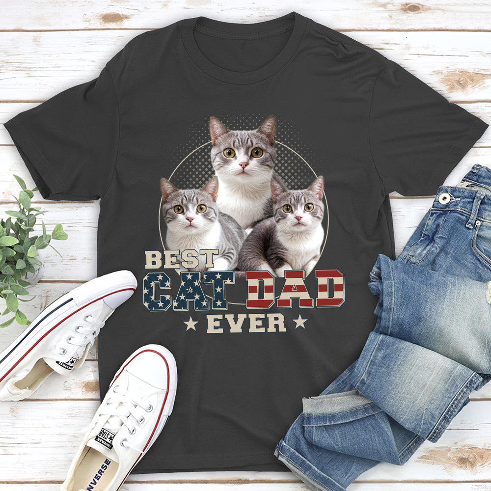 Custom Photo Ultimate Dog Cat Dad - Personalized Custom Unisex Heavy Cotton Midweight T-shirt for Pet Lovers