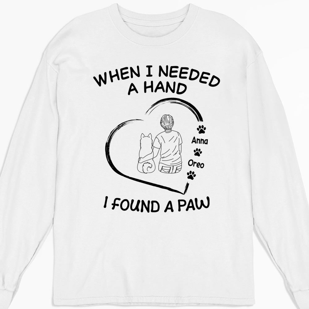 I Found A Paw - Exclusive Personalized Custom Long Sleeve T-shirt for Pet Lovers