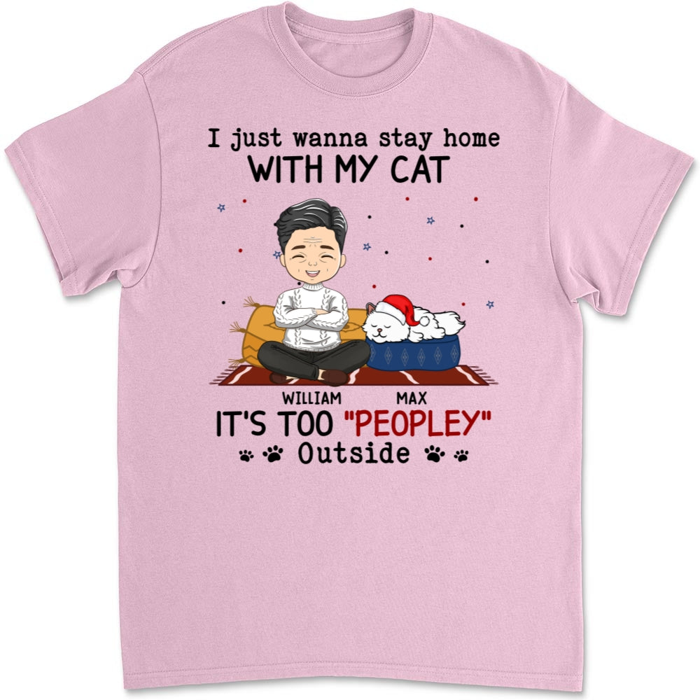 Exclusive 'It Is Too Peopley Outside Ver Cat' Personalized Custom Unisex 5.3 oz T-shirt