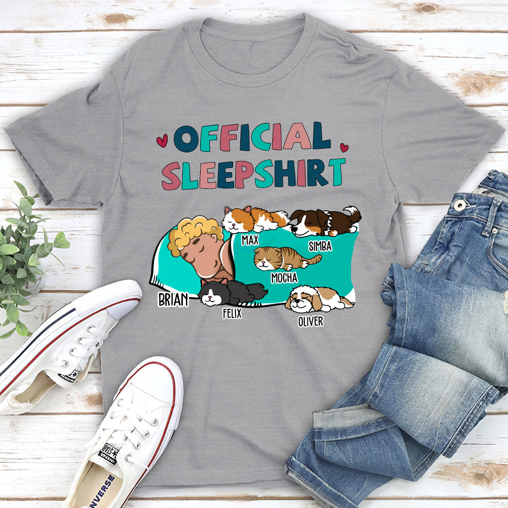 Personalized Custom Unisex Sleeping Pet Sleepshirt - 5.3 oz Heavy Cotton T-shirt