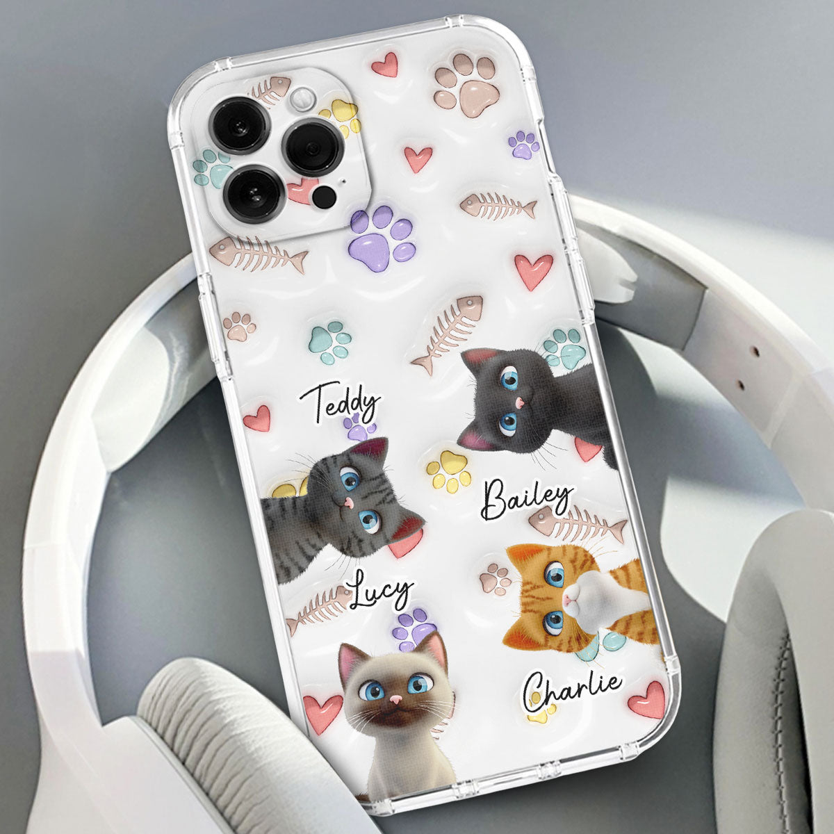 Adorable Baby Cat - Customizable 3D Inflated Effect Personalized Phone Case