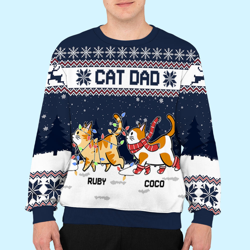 Cat Parents - Personalized Custom All-Over-Print Unisex 8.8 oz Polyester Blend Sweatshirt