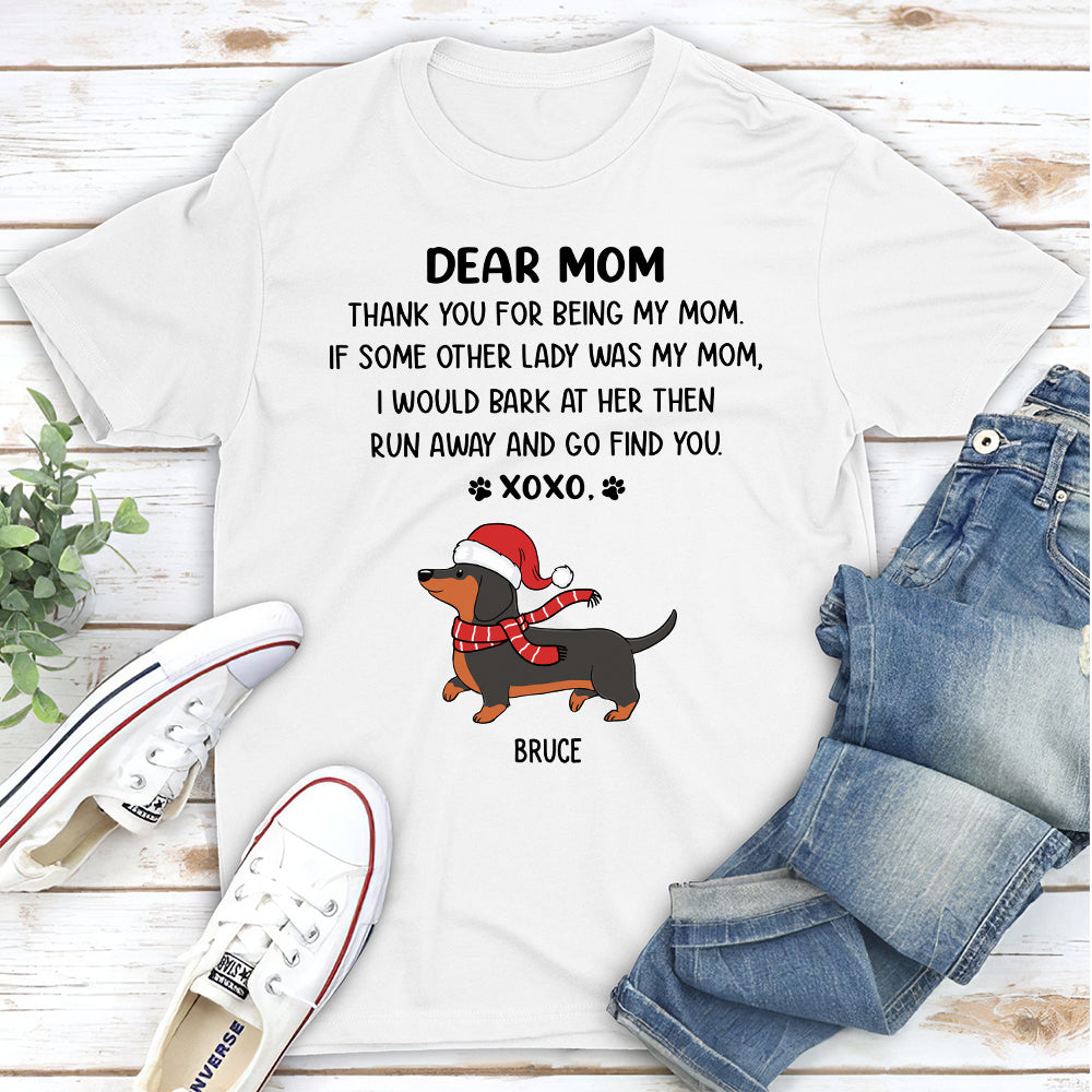 Dear Mom/Dad XoXo Christmas - Personalized Custom Unisex 5.3 oz T-shirt for Pet Lovers