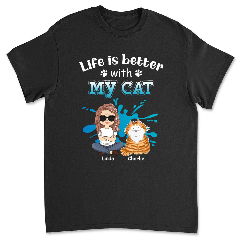 Life Is Better Funny - Personalized Custom Unisex 5.3 oz T-shirt for Pet Lovers