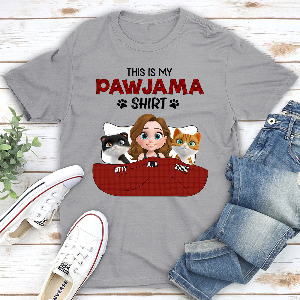 New Style Cat Pawjama Personalized Custom Unisex 5.3 oz T-Shirt - A Must-Have for Pet Lovers