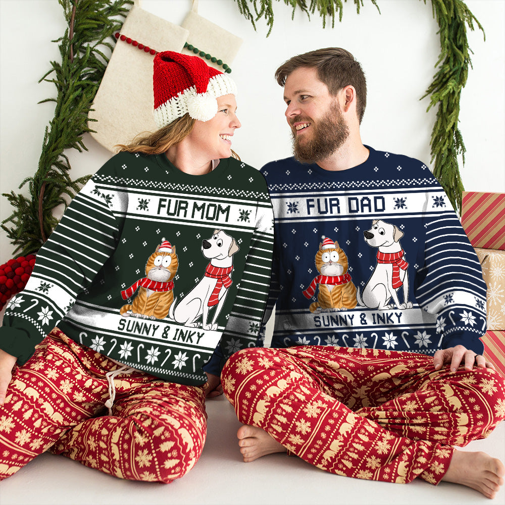 Personalized Custom All-Over-Print Christmas Sweatshirt for Pet Lovers