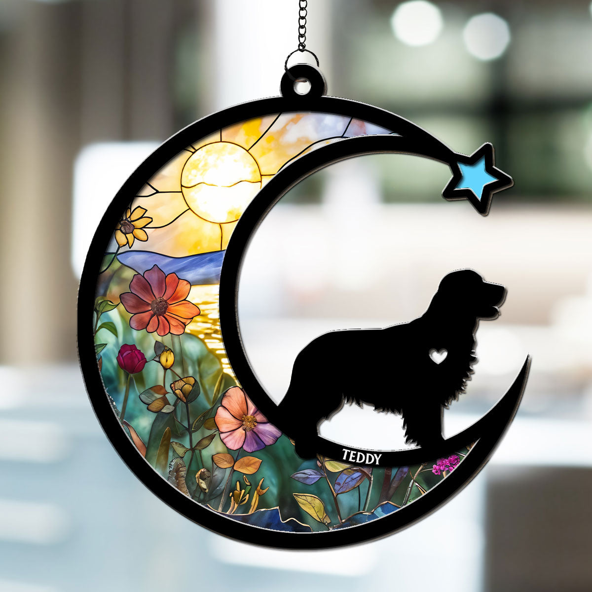 You Left Paw Prints On Our Hearts - Personalized Custom Wooden Acrylic Suncatcher in 6-inch and 8-inch Sizes