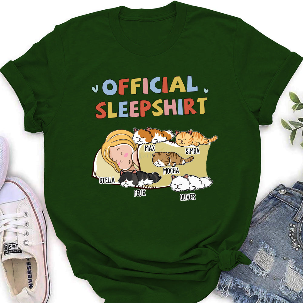 Customizable Sleeping Cat Women's Personalized Sleepshirt - Ideal Gift for Pet Lovers