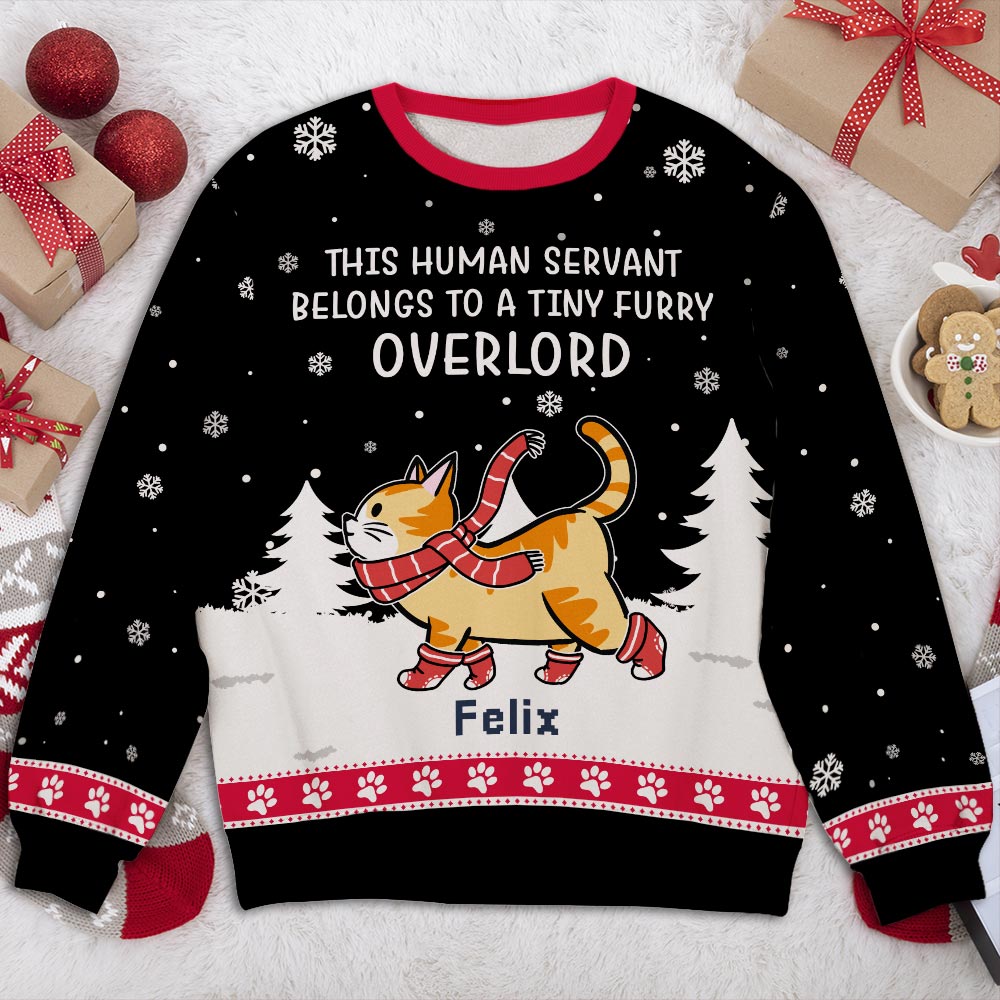 Tiny Furry Overlords - Customizable All-Over-Print Polyester Blend Unisex 8.8 oz Sweatshirt for Pet Lovers