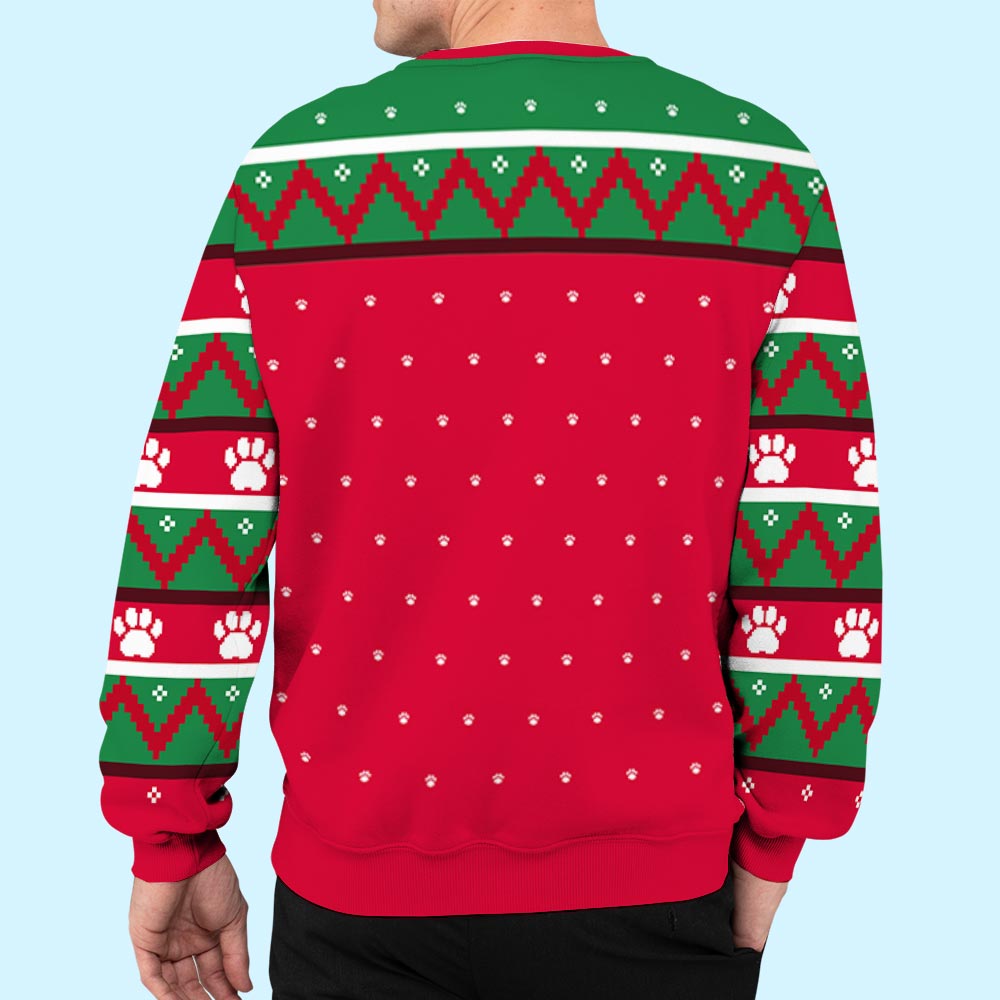 Christmas Dog Face - Personalized Custom Photo All-Over-Print Unisex 8.8 oz Polyester Blend Sweatshirt for Dog Lovers