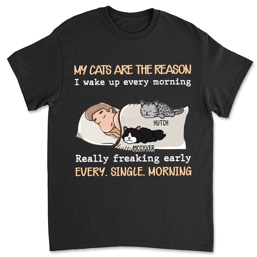 My Cat Is The Reason - Personalized Custom Unisex 5.3 oz T-shirt for Pet Lovers