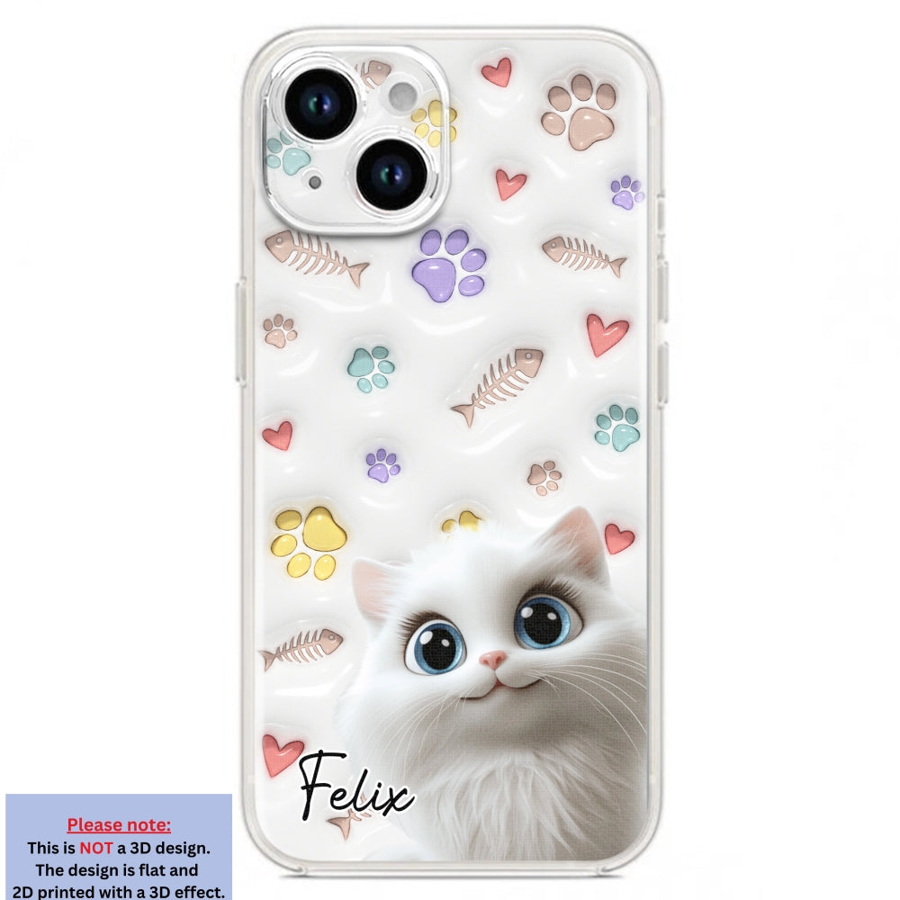 Adorable Baby Cat - Customizable 3D Inflated Effect Personalized Phone Case