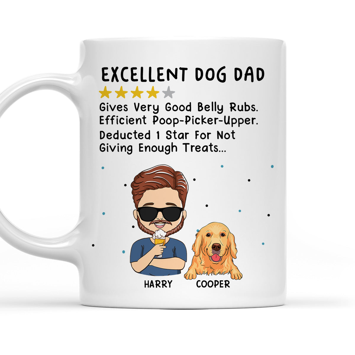 Outstanding Personalized Custom Coffee Mug for Dog Dads and Moms