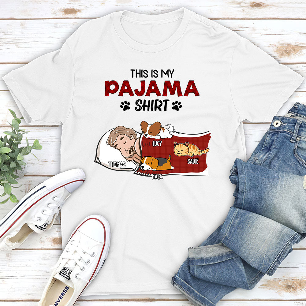 Personalized Custom Unisex Sleeping Pet Pajama T-shirt - 5.3 oz