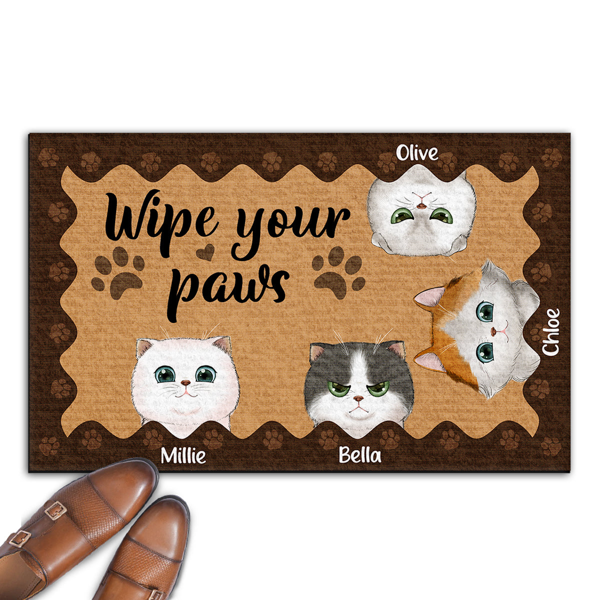 Personalized Custom Pet Paw Wipe Doormat - Ideal for Cat and Dog Lovers