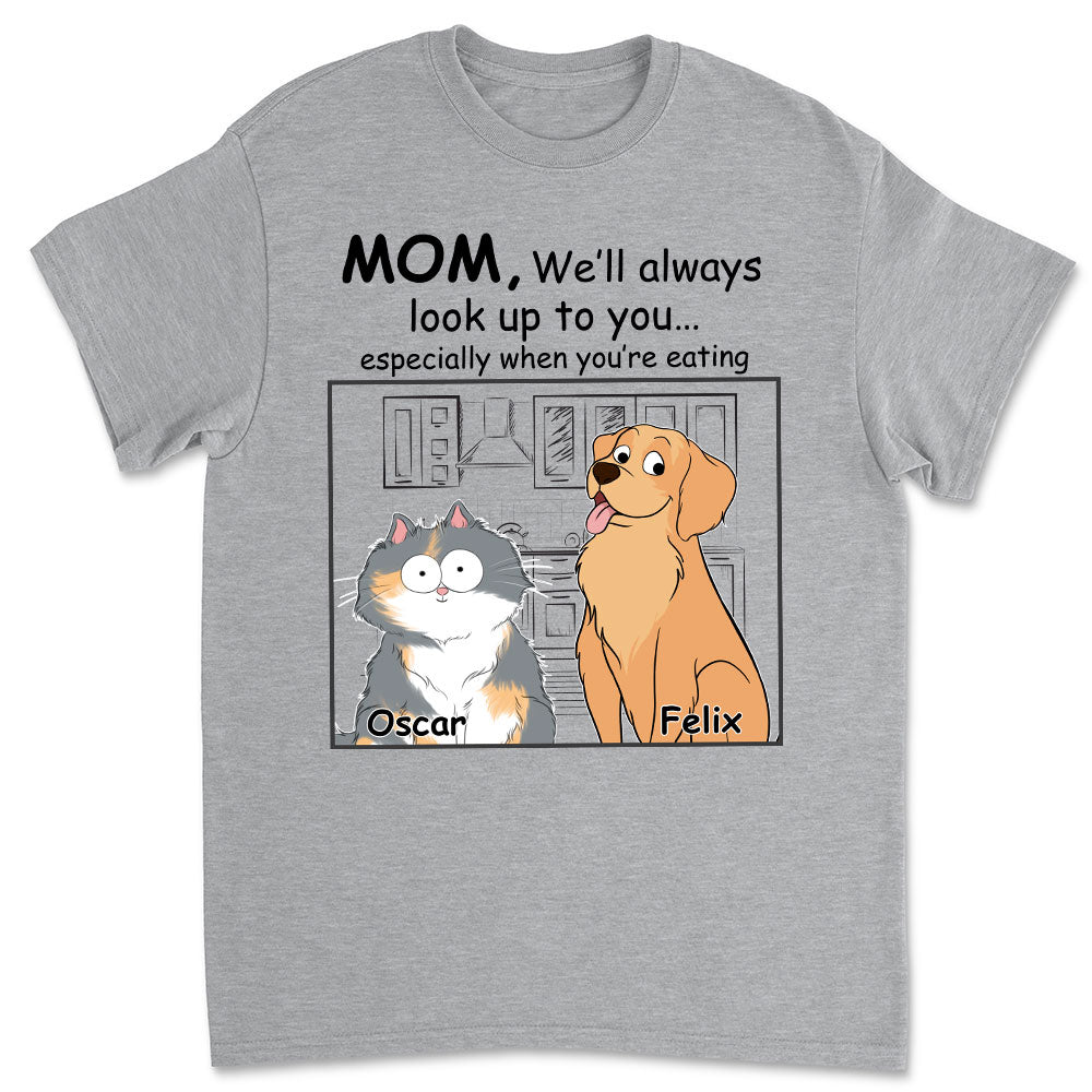 Personalized Custom Unisex T-shirt - Ideal Gift for Pets Lovers to Make Pets Look Up to You