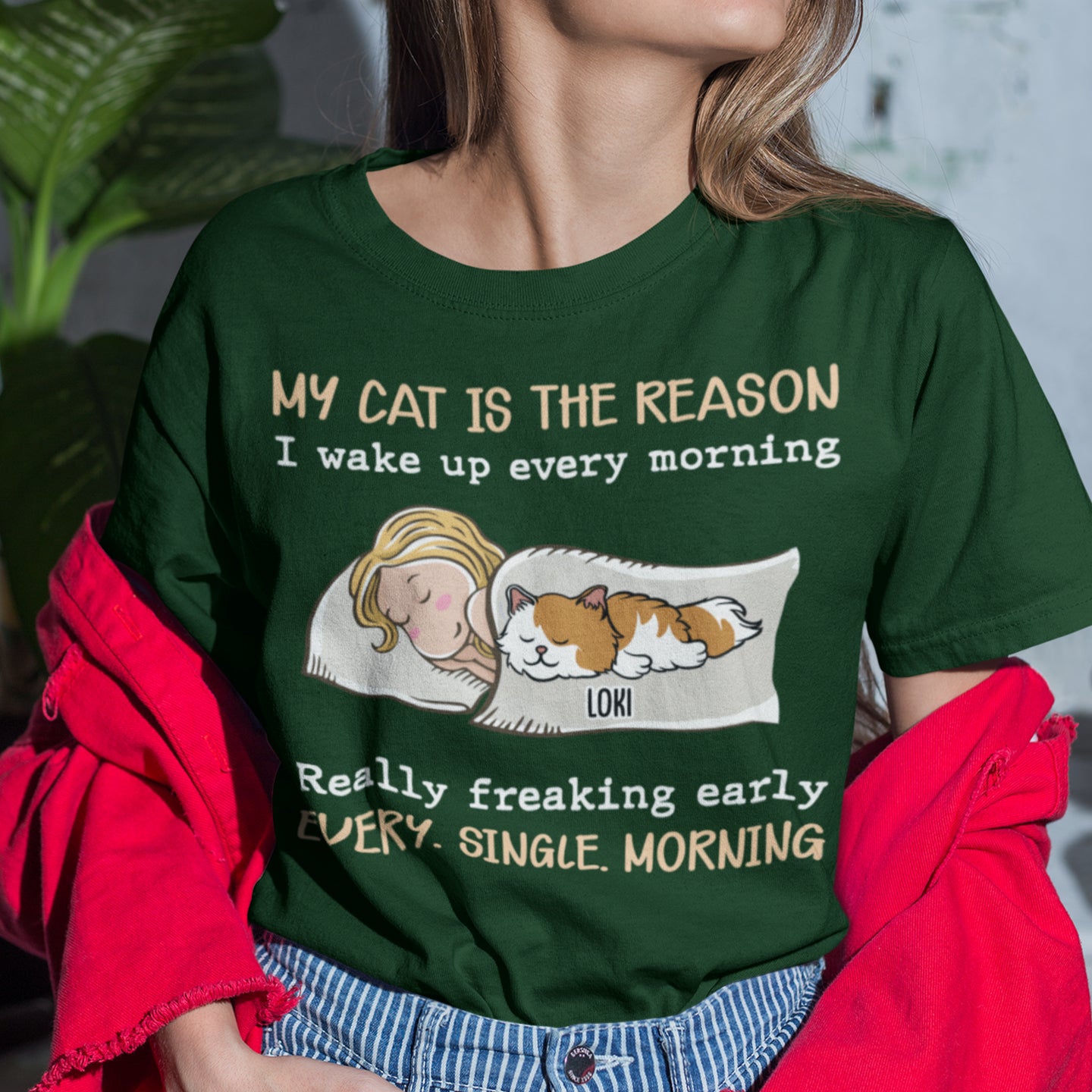 My Cat Is The Reason - Personalized Custom Unisex 5.3 oz T-shirt for Pet Lovers