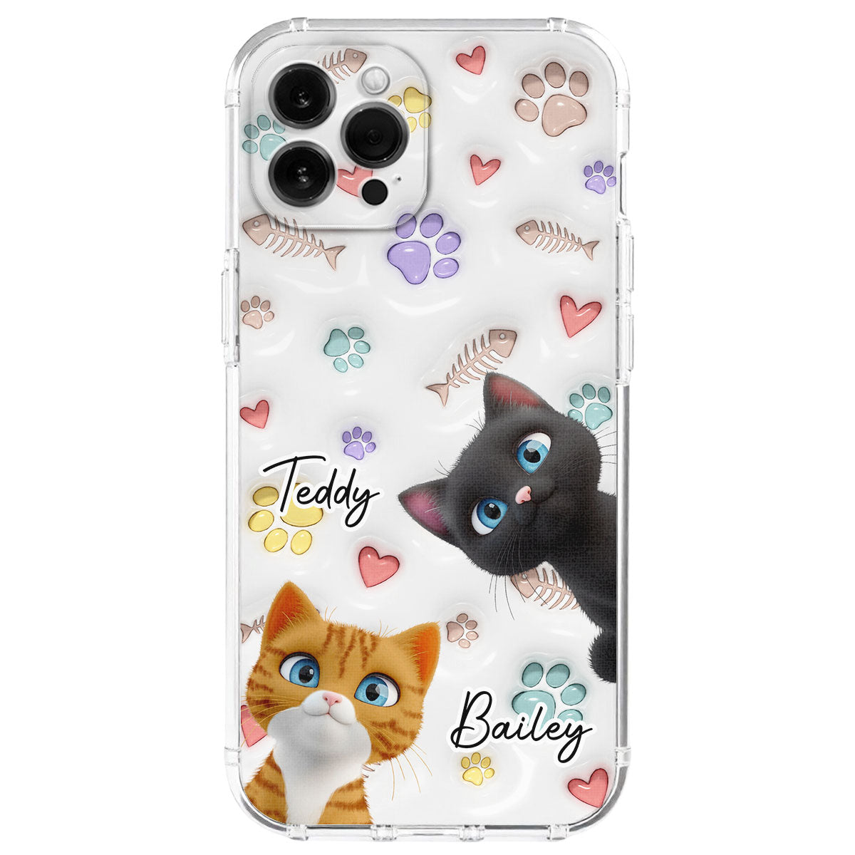 Adorable Baby Cat - Customizable 3D Inflated Effect Personalized Phone Case