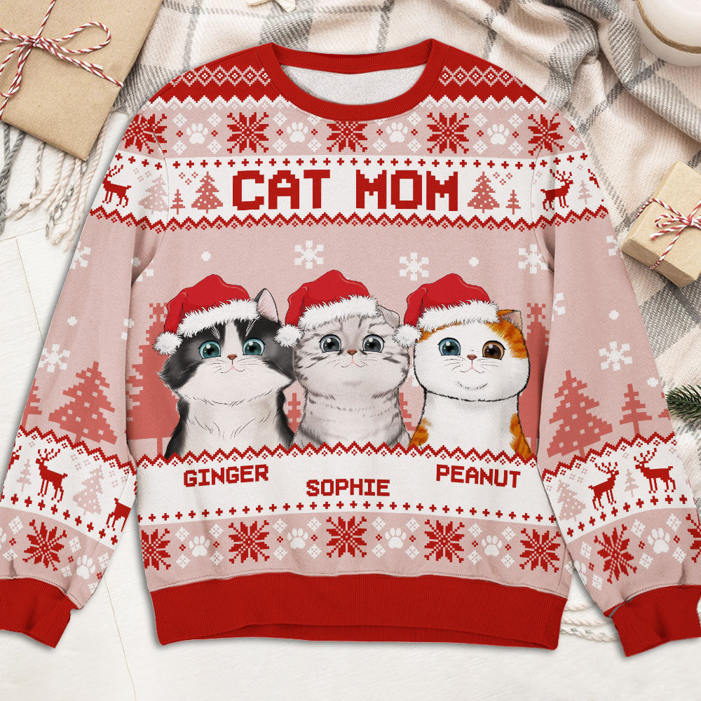 Cat Parents Mint - Customizable All-Over-Print Unisex Sweatshirt for Pet Lovers