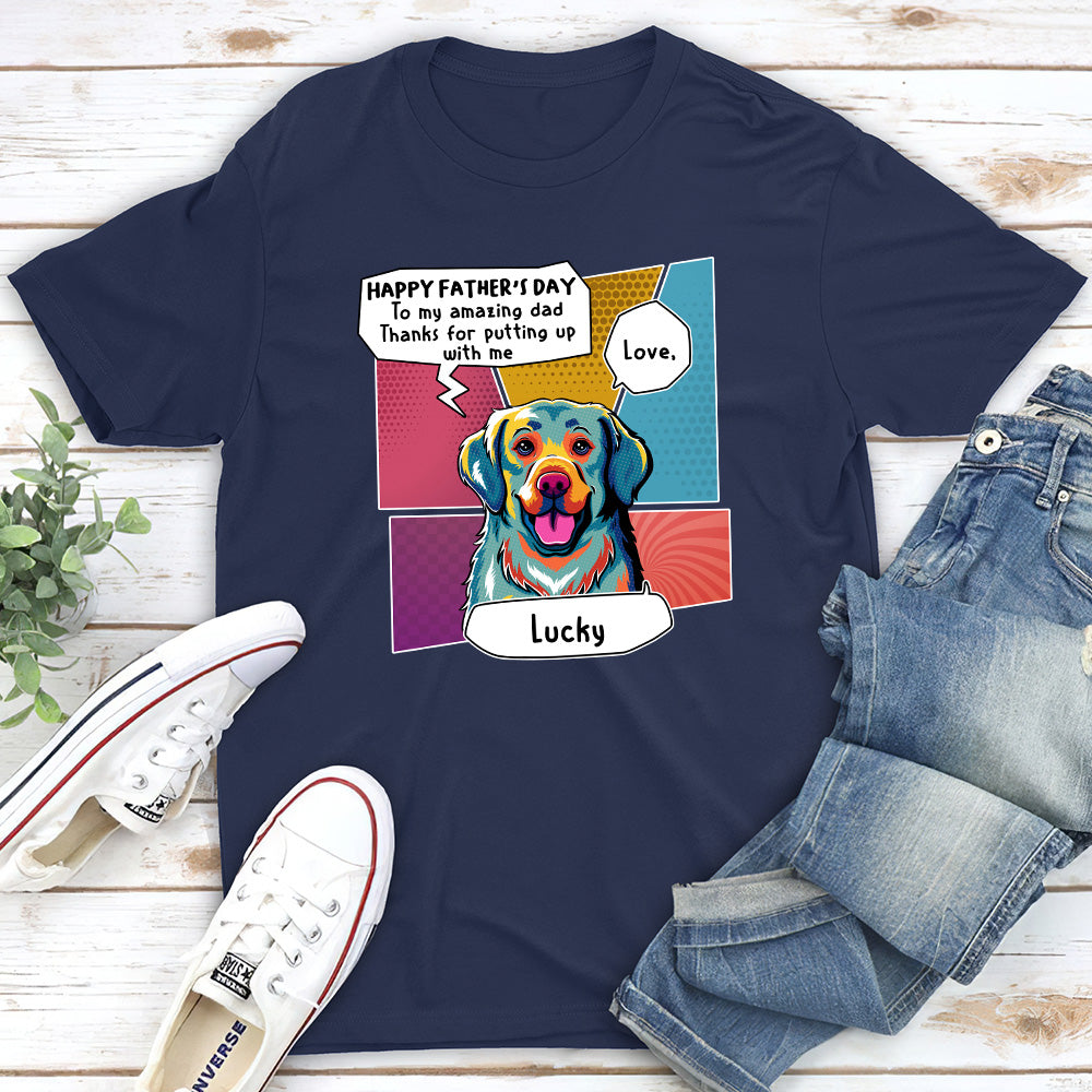 Pop Art Amazing Dad 2 - Personalized Custom Unisex 5.3 oz T-shirt with Copyrighted Artwork