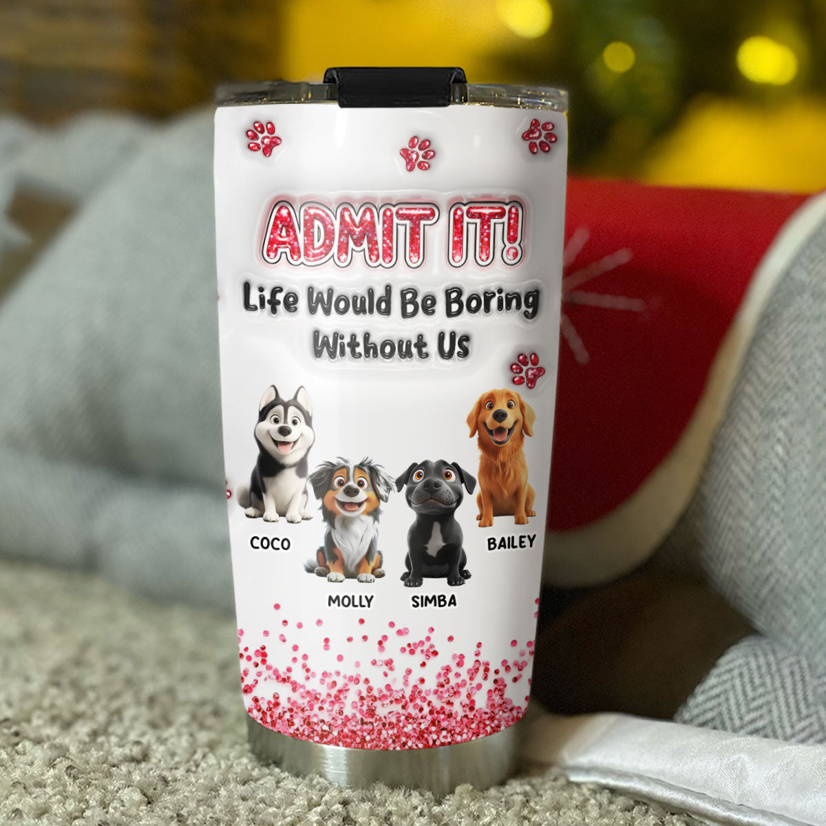 Admit It Blink - Personalized Custom 3D Inflated Effect 20oz Stainless Steel Tumbler with Thousands of Cool Designs