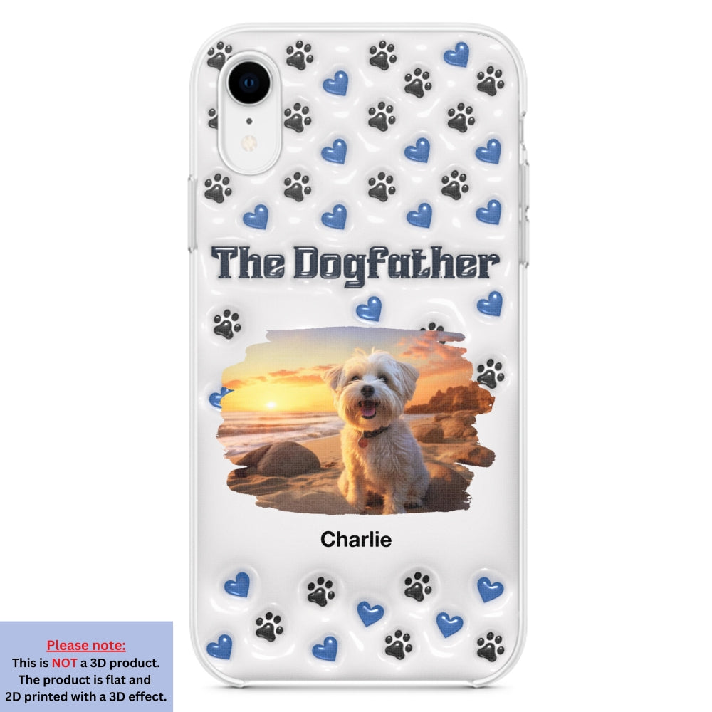 Handsome Dog Dad Personalized 3D Inflated Effect Custom Phone Case for Stylish Protection