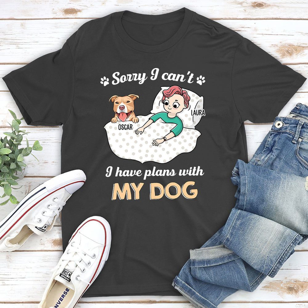 Plans With Dog - Customizable Personalized Unisex 5.3 oz T-shirt