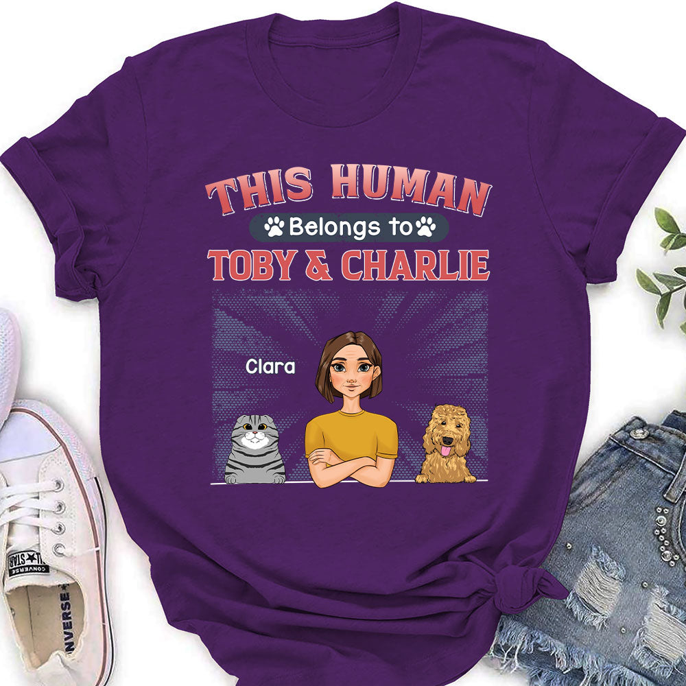 Belongs To Pet - Personalized Custom Women's Fashionable T-shirt for Pet Lovers