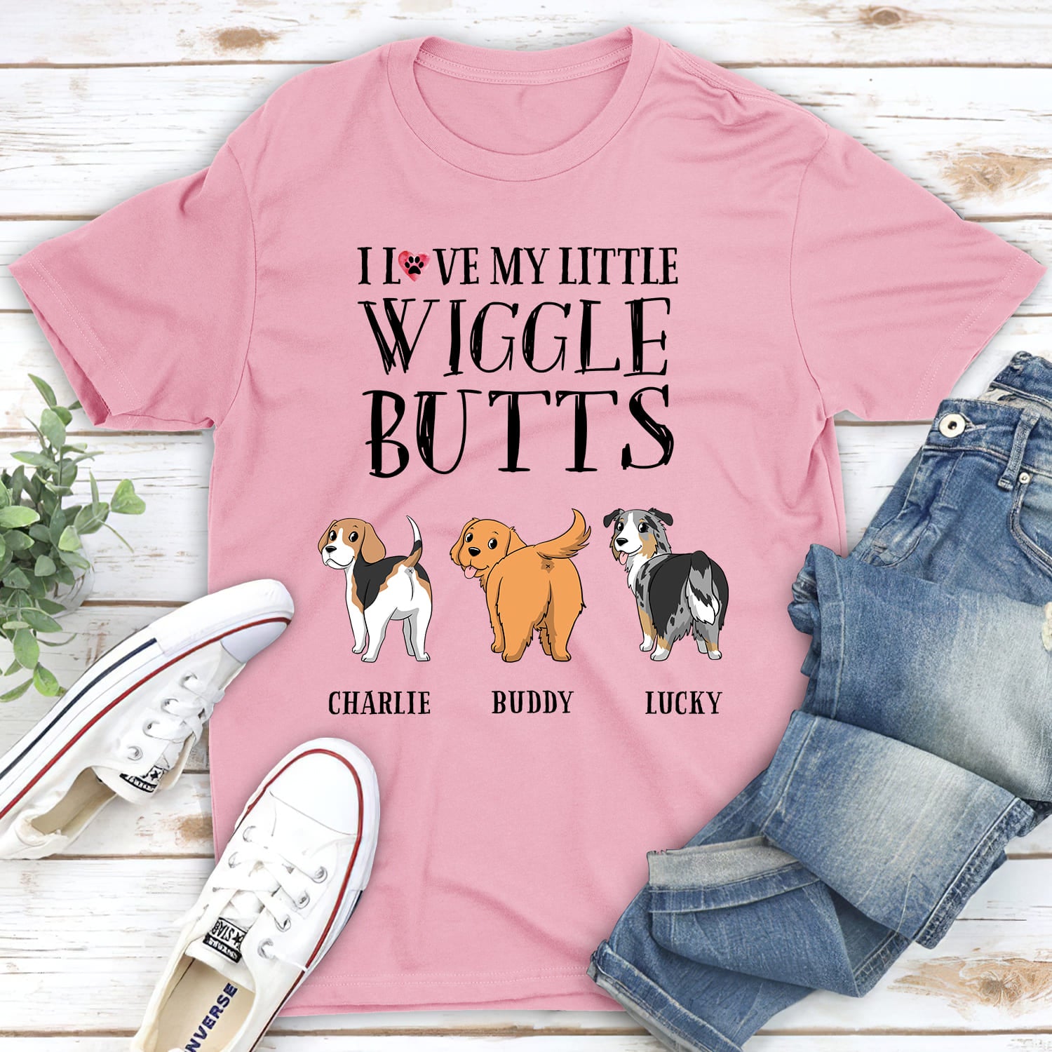 Little Wiggle Butt - Customizable Unisex Personalized T-shirt for Pet Lovers