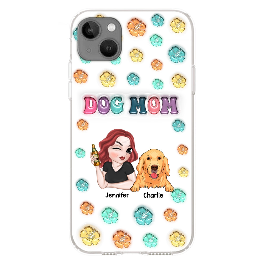 Dog Mom Summer: Exclusive Personalized Custom 3D Inflated Effect Phone Case for Stylish Protection