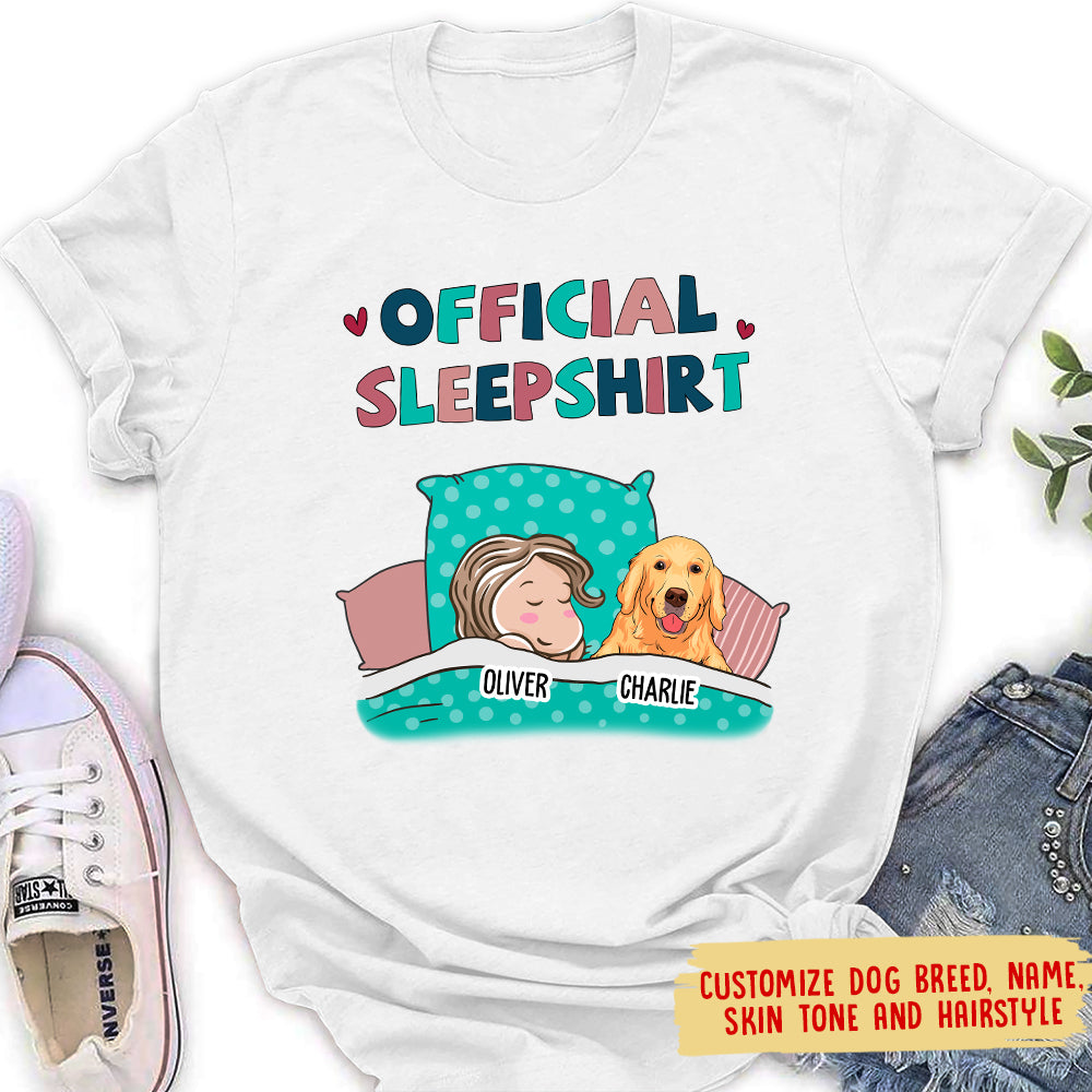 Customizable Dog Official Sleepshirt - Personalized Women's T-shirt for Pet Lovers